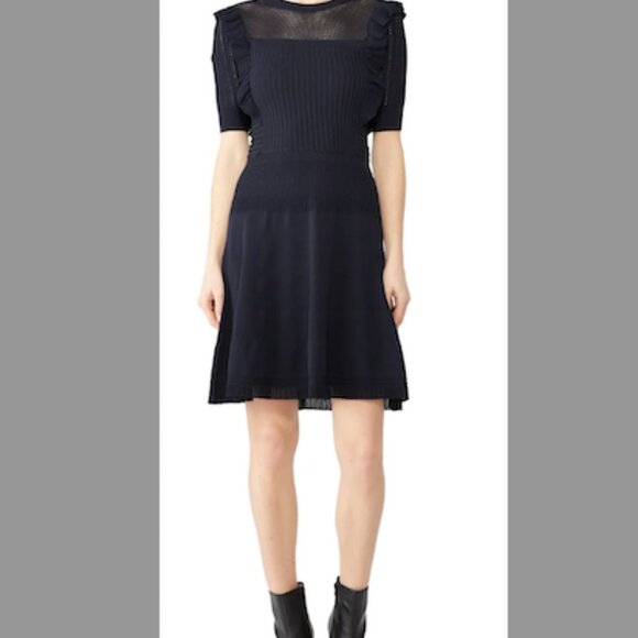 Scotch and Soda Pointelle Knit Dress Color: Night Melange Size L - Picture 1 of 11